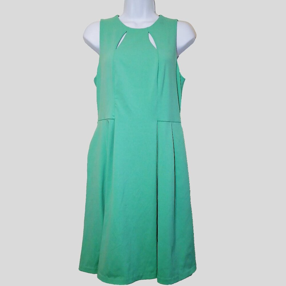 Cynthia Rowley Women’s Fit and Flare Knee Length Sleeveless Green Dress Size M - Picture 1 of 10